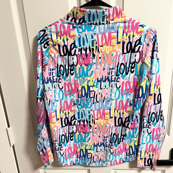 IBKUL Small UPF50  Cooling Golf Tennis Pink Orange Long Sleeve Shirt - Picture 7 of 8